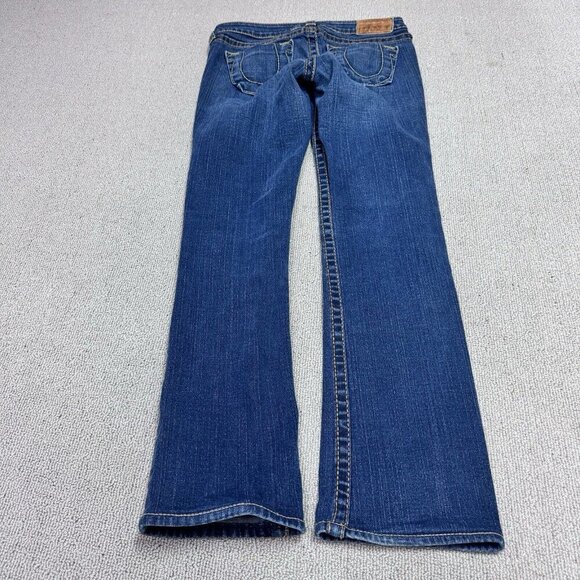 True Religion Jeans Straight Leg Blue Pockets Women’s Size 28 - Picture 10 of 12